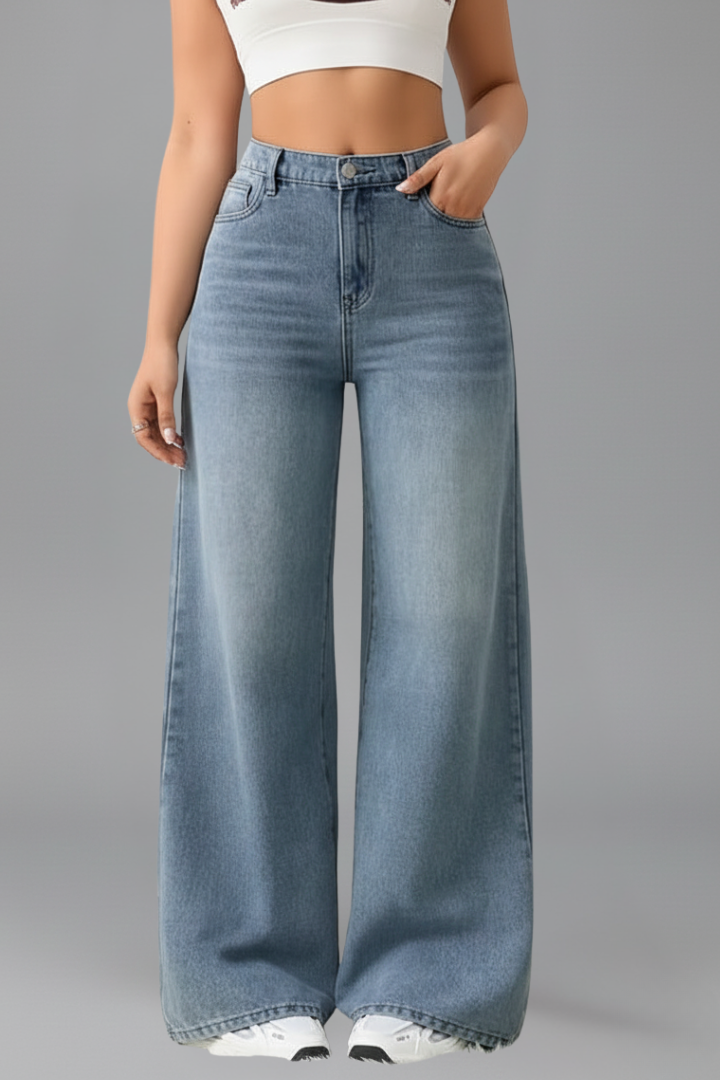 Zwarte Dames Jeans High Waist | Modieuze Wide-Leg Denim 0
