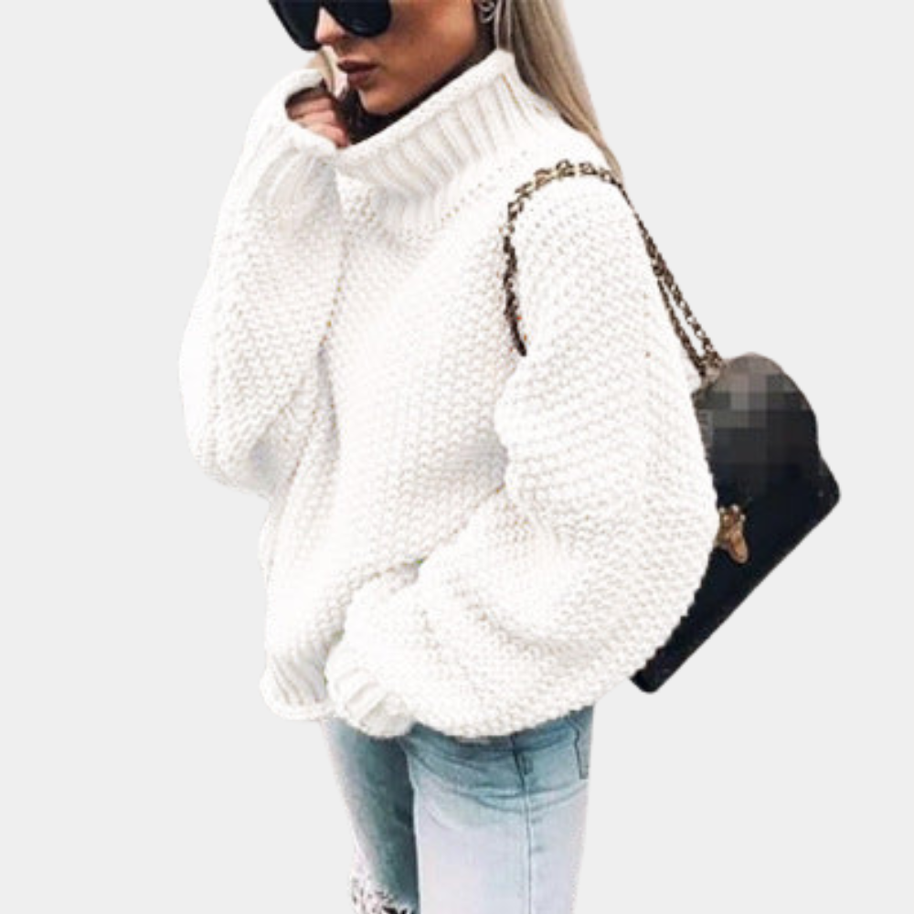Zwarte Damestrui met Col | Oversized Gebreid voor Winter 0