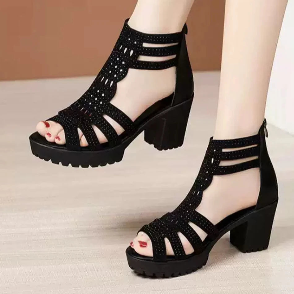 Zwarte Hak Sandalen Jennifer | Elegante Dames Sandalen 0
