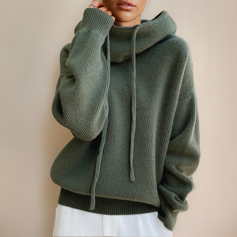 Zwarte Hoodie Dames | Relaxed Fit Gebreide Truien Dames 0