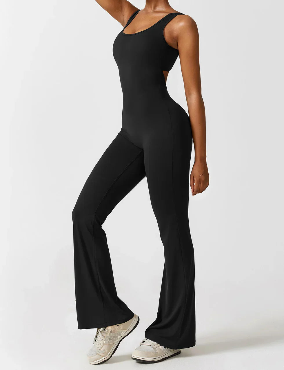 Zwarte Jumpsuit met Uitlopende Pijpen | Dames Jumpsuit 3
