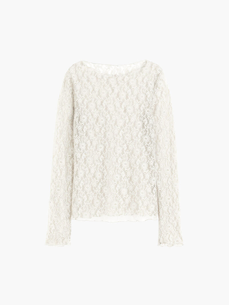 Zwarte Kant Top | Lange Mouw Dames Top 2