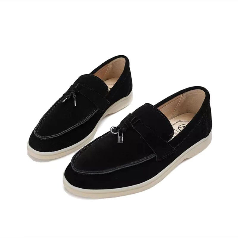 Zwarte Loafers Dames | Gepunte Teen Comfort Schoenen 0