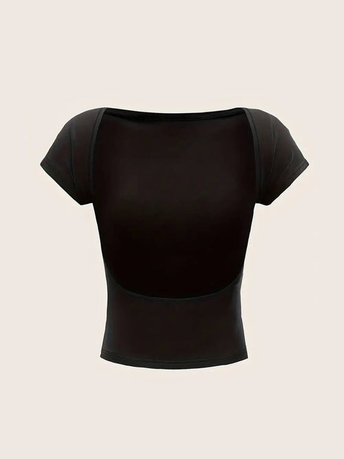 Zwarte Rugloze Top | Minimalistische Mode 1