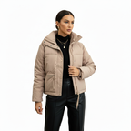 Beige puffer voorkant - andere broek