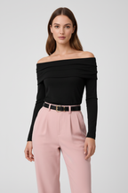 Black off-shoulder top new model front