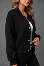 Black quilted jacket diagonal side angle