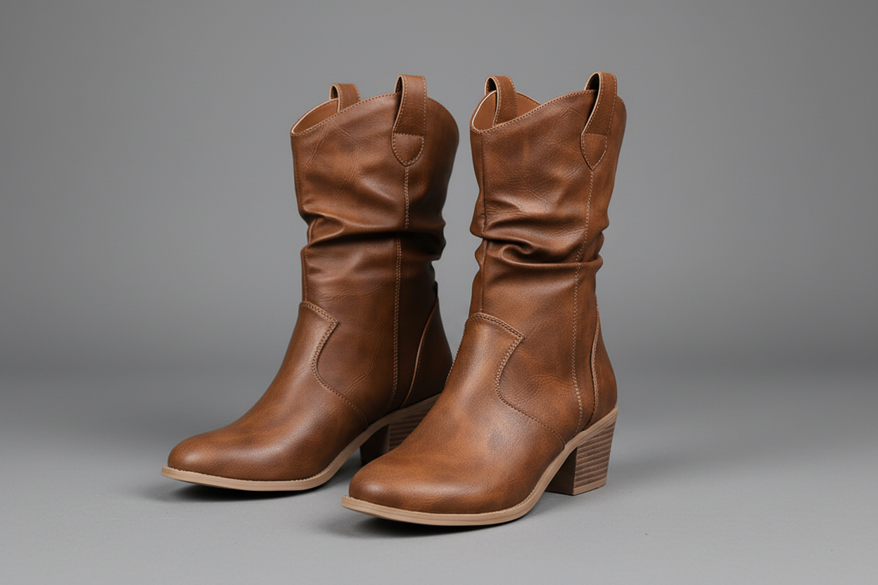 Bruine enkellaarsjes - driekwart hoek