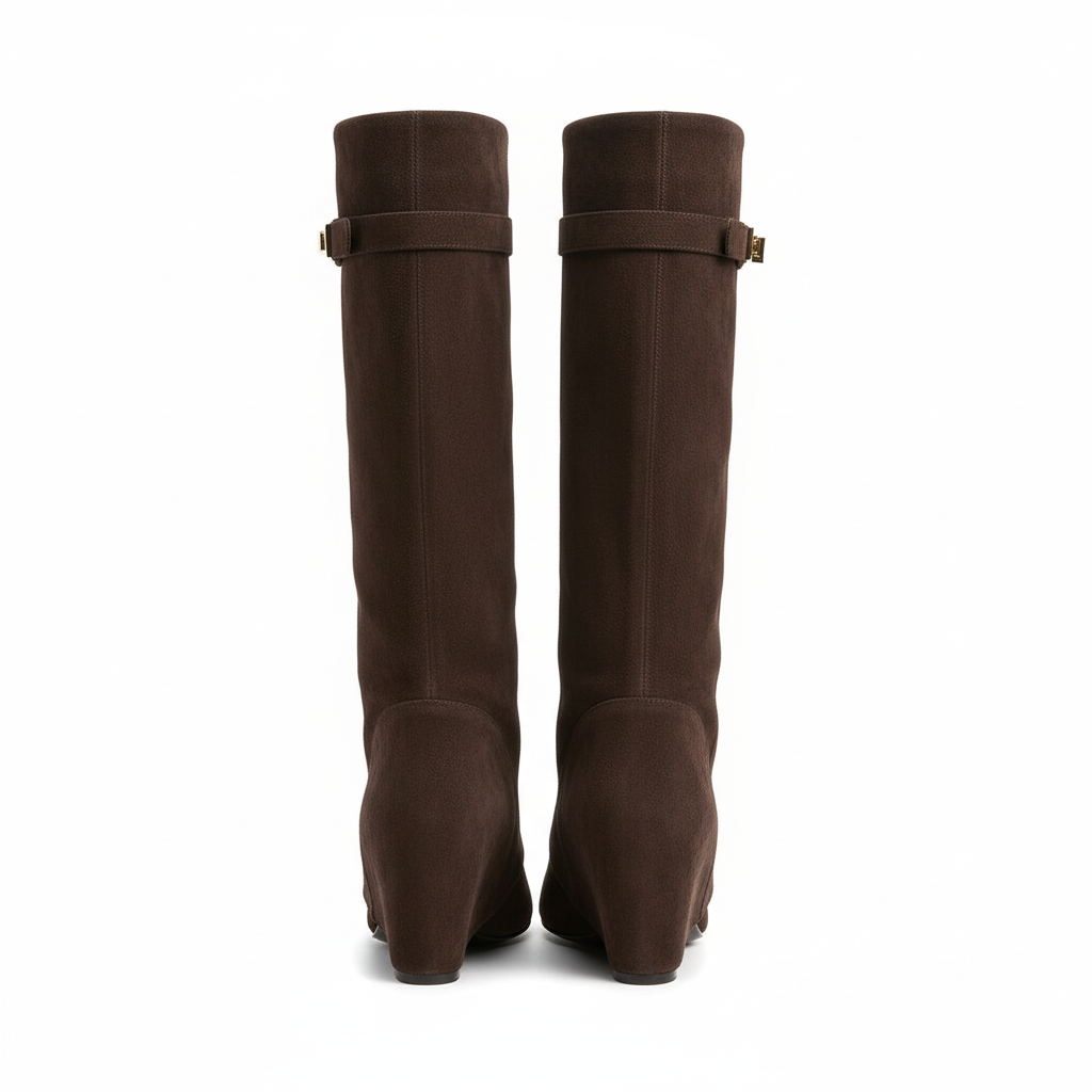 Bruine laarzen achterkant zonder benen