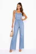 Denim jumpsuit frontaal