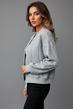 Grey quilted jacket side angle