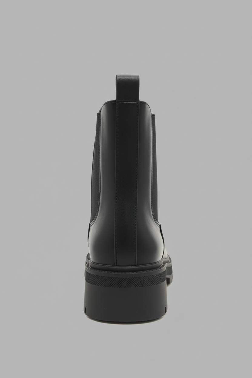 8806 Black PU Boots achterkant