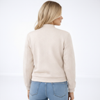 Cozy Bomber beige gewatteerde jas achterkant met model