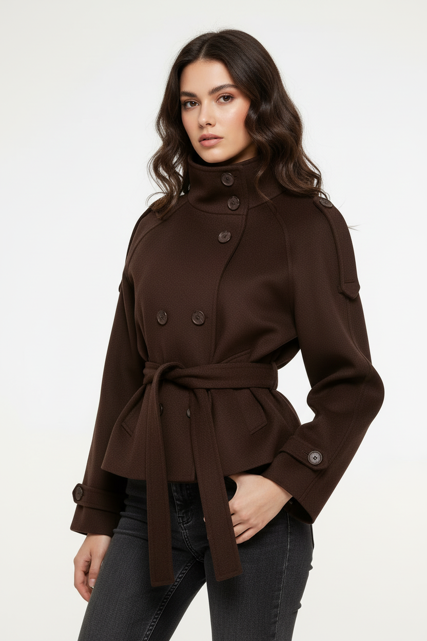 Model casual - Donkerbruine trenchcoat