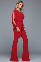 Red jumpsuit side angle