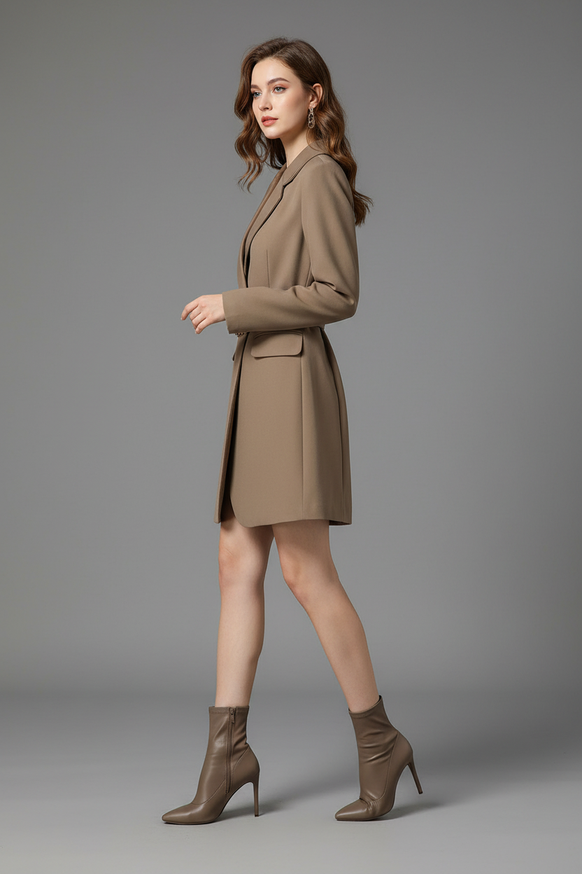 Taupe blazer - zijkant