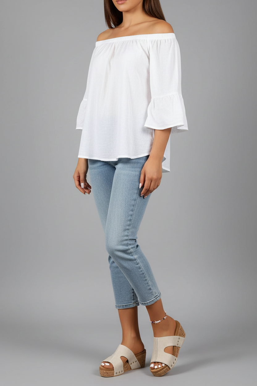 White cork wedge sandals front view