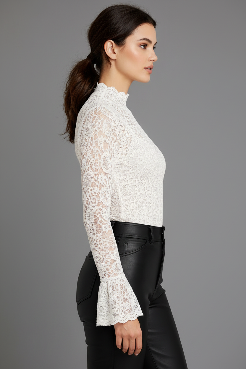 White lace top side view