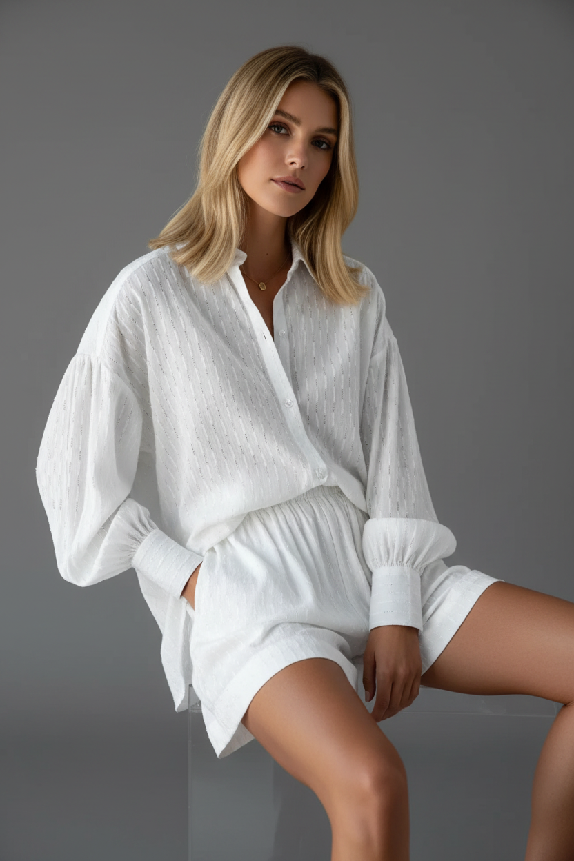 Witte set - zittende pose