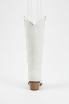 Witte suède cowboylaarzen achterkant