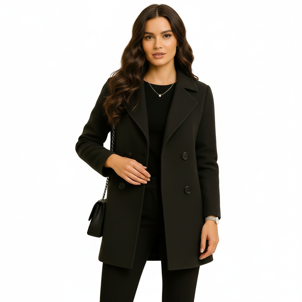 Zwarte jas witte achtergrond