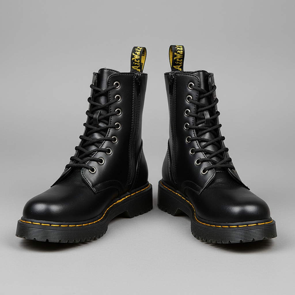 Zwarte laarzen - voorkant close-up