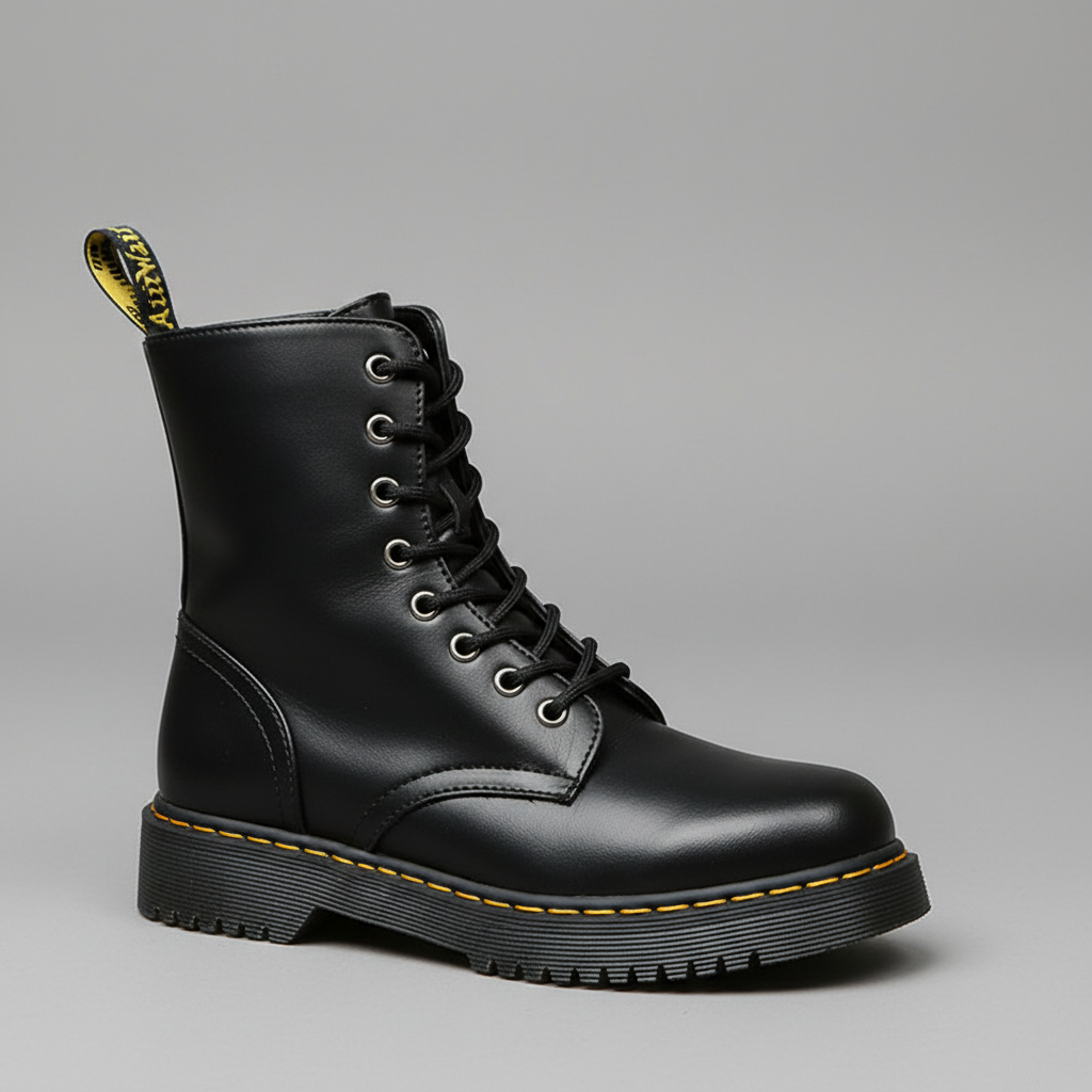 Zwarte laarzen - zijkant close-up